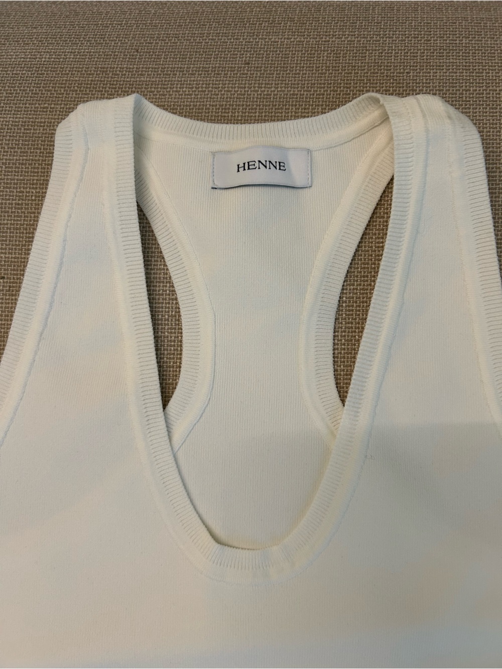 BEST HENNE Maiken Tank Knit Top White Ivory Blogger's Choice Quiet Lux Classic - Picture 10 of 12